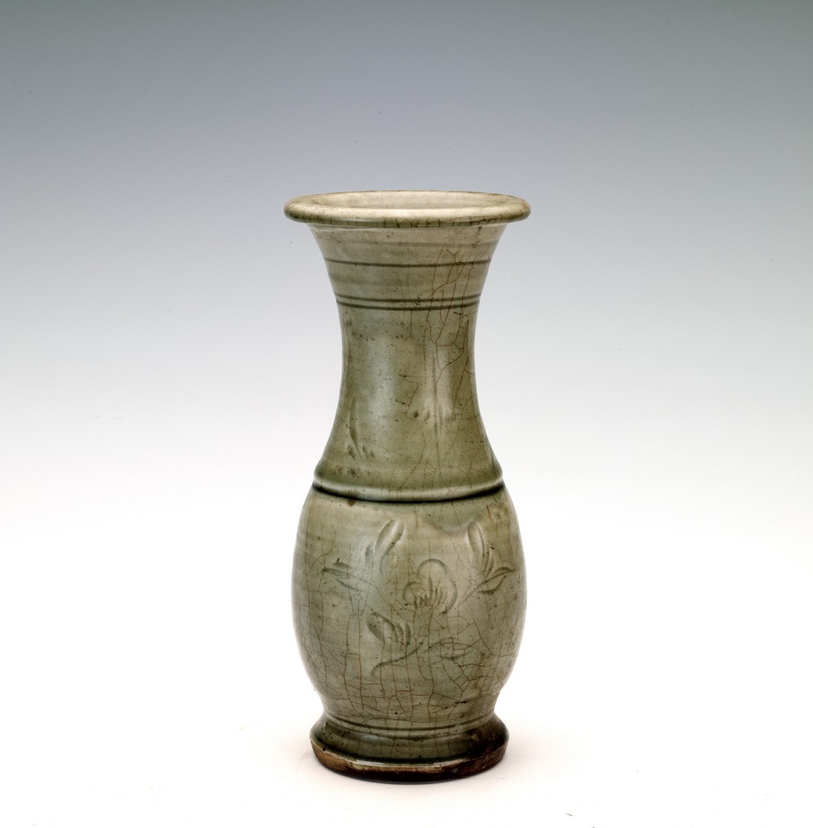 Longquan Celadon Vase with a Carved Floral Decoration
