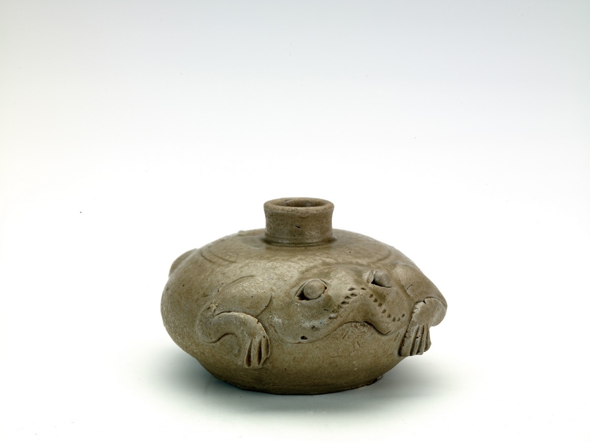 越窯蛙型水盂 青磁蛙型水盂 陶芸 文房四宝 骨董品 古